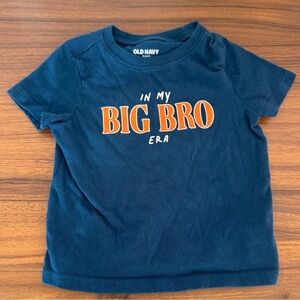 Old Navy Kids Navy Blue 'Big Bro' T-Shirt 18-24 Months Toddler 100% Cotton